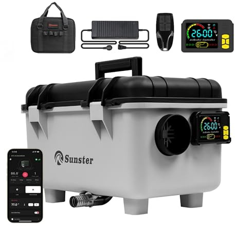 Sunster 8KW Tragbare Diesel Standluftheizung, APP EU-Adapter Schnellheizung Auto