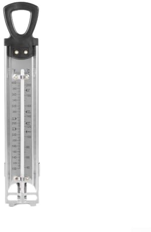 Termómetro de cocina de acero inoxidable para cocinar azúcar con carcasa de PVC transparente y pantalla de temperatura dual Fahrenheit Celsius