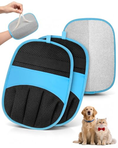 RZPTL Pet Hair Removal Glove, 2 Pack Five-Finger Tool for Dogs and Cats