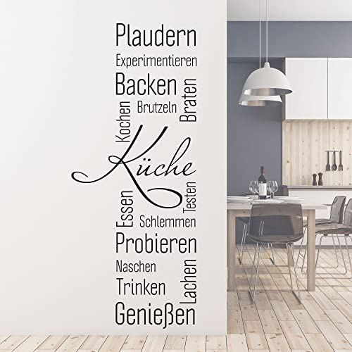 GRAZDesign Wandtattoo Küche Sprüche Plaudern | Küchenaufkleber selbstklebend - 73x30cm / 031 rot