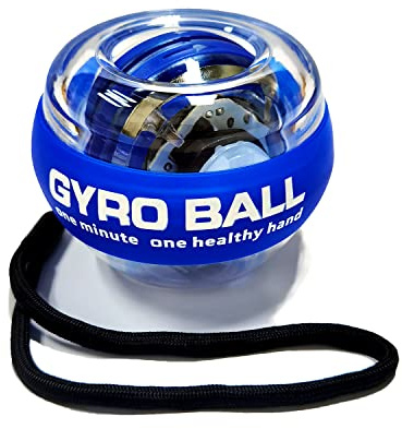 EXBEPE Auto-Start Power Gyro Ball, Metal Ball Center,Hand Wrist Forearm Trainer and Fingers Grip Strengthener for Exercise Joint and Muscle with LED Lights