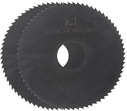 QUARKZMAN 2uds Circular Sierra Cuchillas 63mm x 16mm x 1,5mm 72 Dientes Nitruro Recubierto Alta Velocidad Acero (HSS) Fresadoras Fresas para Aluminio Aleaciones Metal Plástico Madera