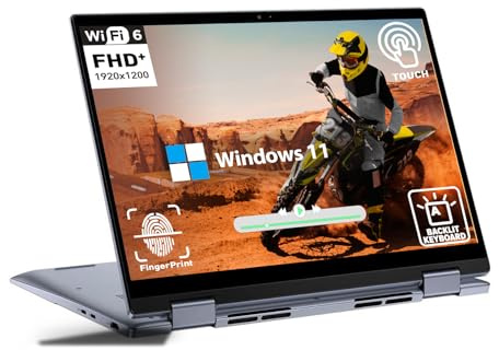 Dell Inspiron 14 2 in 1 Touchscreen Laptop, 14 FHD+ Touch Screen Convertible, AMD Ryzen 5, 8GB RAM 256GB SSD, Windows 11 Pro, Backlit Keyboard,Fingerprint Reader, HDMI