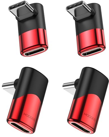 MOGOOD USB C 90 Grados Adaptador C Macho a C Hembra USB C Extender Adaptador Tipo-C de transmisión de Datos PD100W de Carga rápida y 8K@60Hz de Paso de vídeo para Accesorios de la Cubierta de Vapor