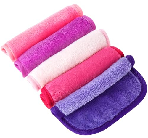 Amaxiu 5 Stück Abschminktuch aus Mikrofaser, 15x15cm Mikrofasertuch Abschminkpads Waschbar Gesichtstücher Makeup Entferner Tücher Waschlappen für empfindliche Haut Täglich Reisen Augenpflege (A)