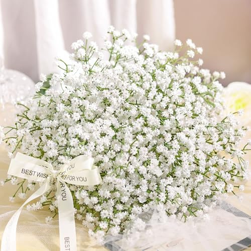 Der Rose 24 st bebisars andetag konstgjorda blommor vita falska bebisar andas Gypsophila blommor bulk äkta känsla falsk baby andedräkt blommor gör-det-själv för bröllop blomsterarrangemang hem fest