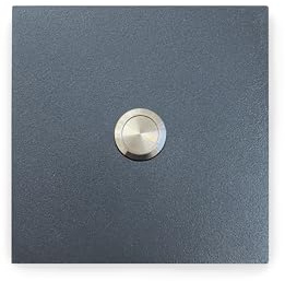 KTC-Home Sonnette de porte de qualité supérieure - Anthracite - Bouton poussoir plat - Dimensions : 11 x 11 cm - RAL 7016 - Résistant aux UV et aux intempéries - Revêtement par pulvérisation