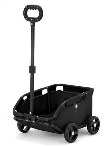 Mini Dog pram, Foldable Cat Strollers for Mini Pets with Safety Leash, Dog Travel Pushchair with Reversible Handle,EVA Wheels 7kg Carrying Capacity,Black