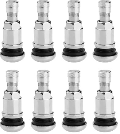 deegbbyi 8 Pezzi Valvole Pneumatici, Valvola Pneumatici Tubeless, Valves de Pneu en Acier Inoxydable, Valvola d'Argento, Valvole a Scatto per Ruota, per Auto, Moto, Biciclette