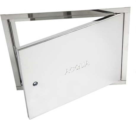 SPORTELLO ACQUA ACCIAIO INOX CONTATORE MISURE COMPLETA DI CHIAVE (35X45)