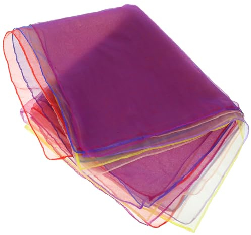 VICASKY Lot de 6 Foulards Garçon et Filles Multicolores pour Jonglerie et Spectacles, Carrés en Tissu Souple, Accessoires de Scène pour Danse et Activités Acrobatiques, pour Jardin