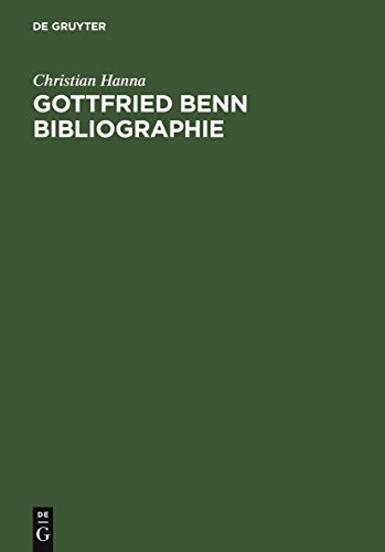 Gottfried Benn Bibliographie: Sekundärliteratur 1957-2003