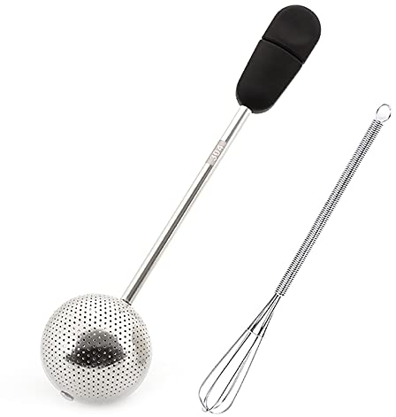 Powdered Sugar Shaker Duster with 7 Inch Egg Beater Powdered Sugar Sifter Container Shaker Dusting Wand for Baking