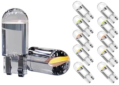 WeiHong LED T10 w5w auto lampadine lampada 194 168 501 2825 194 cuneo auto interno cupola luce numero targa luci 12V confezione da 10 (bianco) (Bianco)