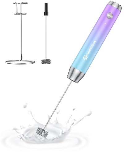 Maestri House LunaFro Rechargeable Milk Frother,Stand & 2 Detachable Whisks
