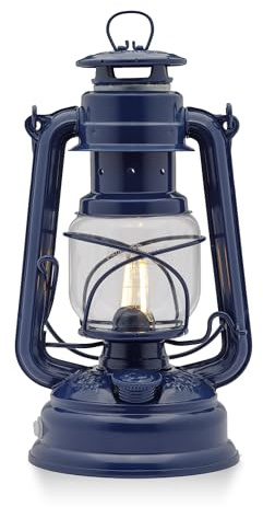 Feuerhand LED Camping Lantern 276 - Battery/Rechargeable Camping Light for Tents, 2700K Warm White Dimmable Outdoor Lantern, Cobalt Blue, 18-Day Runtime, Indoor/Outdoor Use