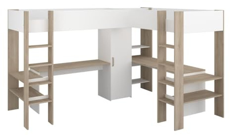 Parisot Eck-Hochbett Alex Jackson-Eiche/Weiß