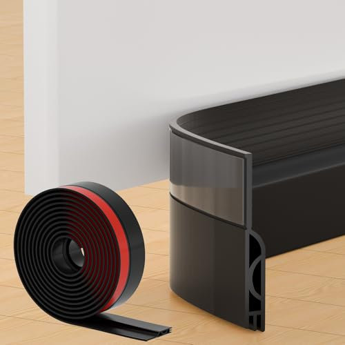 Türdichtung Zugluftstopper für Türen, NEU Türdichtung Unten Selbstklebend Tür Zugluftstopper, Silikon Haustür Dichtung Luftzugstopper, für Schallschutz, Windschutz, Staubschut (1M,Schwarz)