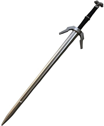 Cosplay Prop Replica Wild Hunt Geralt Silver Sword PU Foam Sword | Witcher 3 Wild Hunt Inspired | Durable Foam Design with Fiberglass Core | Safe for Conventions & Cosplay