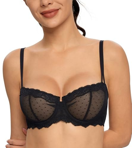 DotVol Soutien-Gorge Femme Dentelle Balcon Pantalons intérieurs Non rembourrés Convertibles Multifonctions Soutien-Gorge Grand Taille
