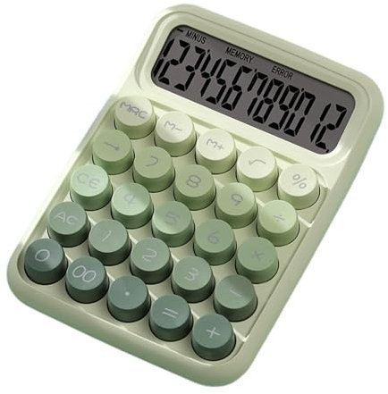 Calculadora mecánica - Calculadora de teclado, botón grande antideslizante lindo, teclado de botón grande, calculadora mecánica de escritorio de mano para niños y estudiantes