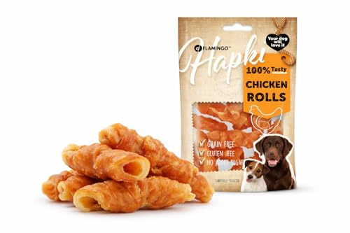 hundeleckerli - leckerli Hund - Hapki Rollen - mit Huhn - 85 g - glutenfrei - getreidefrei - ohne Zuckerzusatz
