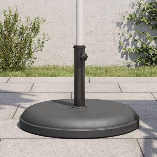 Teenpull Parasollstativ runt 25 kg, mörkgrå, för Ø 32/35/38 mm mast, stabilt utomhus paraplystativ med betongbas, terrasser solskydd hållare