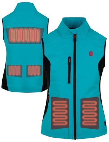 G-HEAT – Gilet Chauffant Femme Sport Déperlant & Coupe-Vent | 3 Zones Chauffantes | Stretch & Ajusté | Autonomie Jusqu’à 7h | (FR/ES, Alpha/lettres, XS, Taille normale, Taille normale, Bleu)