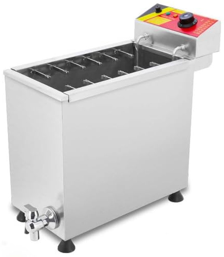 Corn Dog-Fritteuse, 25-l-Frittiermaschine für Käse-Hot-Dog-Sticks, Wurstfrittiergerät, 12 Haken, Präzise Temperaturregelung für die Küche im Restaurant zu Hause