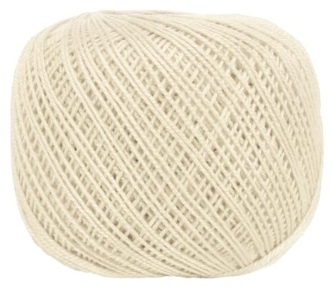 sourcing map 164 Yards Size 3 Beige Pearl Cotton Crochet Thread Lace Weight Yarn Tatting Thread for Crocheting Knitting Embroidery Sewing
