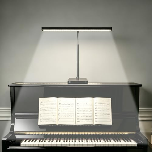 BrightWish Lampe LED pour Piano, 3 modes de couleur, 10 niveaux de luminosité réglables, alimentation USB, tube flexible à 360°, socle métallique stable, adaptée au piano, piano à queue et bureau