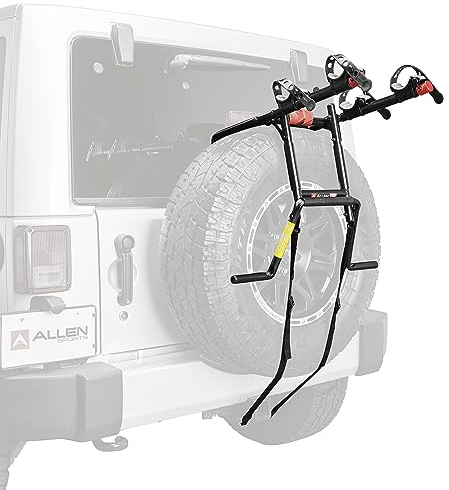 Allen Sports S302 Premier 2-Bike Spare Tire Mounted Carrier, Multi-coloured, 2 Bike