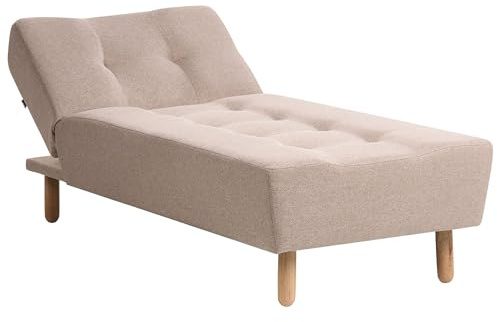 Chaiselounge Stoffbezug beige gesteppt verstellbare Lehne Retro-Stil Alsten