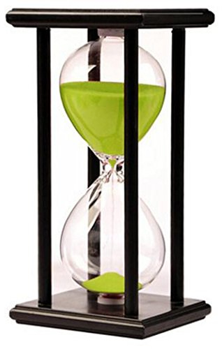 Sanduhr Timer Uhr Sanduhr 45 Minuten Zuhause Ornament Schreibtisch Dekoration für Wohnzimmer Kaffetisch Schule Spiel 45 Minuten Hourglass Hölzern Rahmen Sanduhr Grün