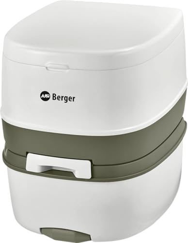 Berger WC portatil | WC quimico portatil para camping | Baño portatil | Accesorios camper, accesorios camper para furgonetas o para autocaravana | Water portatil gris, con depósito de residuos, 130 kg