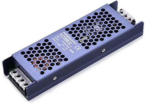 LETOUR DC Variable Power Supply 12V 300W, AC/DC Voltage Converter Universal Adapter Transformer, Ultra-thin Rectangular Size，EUR AC Input Voltage with Overvoltage Protection