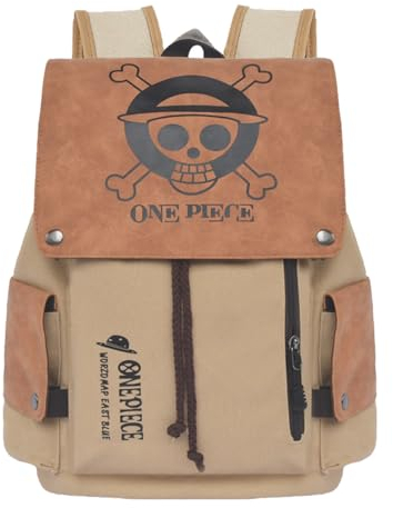 PQKL-Party One Piece Rucksack - Anime Tasche Cosplay Canvas College Bag Schulrucksack Mit Gedruckter Klappe Tagesrucksack