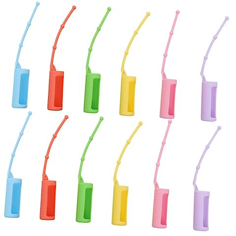 Beatifufu 12pcs 10ml Silicone Sleeve Protective Cover for Roller Bottles, Multi-Color Bottle Holder Set for Travel and Essential Oil Storage