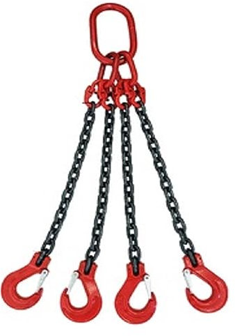 Élingue à chaîne, Élingue de chaîne, 1T-2Ton 4 griffes tambour poussoir pince seau baril réservoir d'huile peut chaîne élingue outils de réparation de pneus pour ascenseurs à moteur(40020010-50 2T 1M
