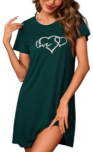 Leversic Chemise de Nuit Coton Femme Manches Courtes Grande Taille | Douce et Légère, Cette Chemise de Nuit Femme Grande Taille Offre Un Confort Optimal Pour Les Nuits et Les Moments de Détente