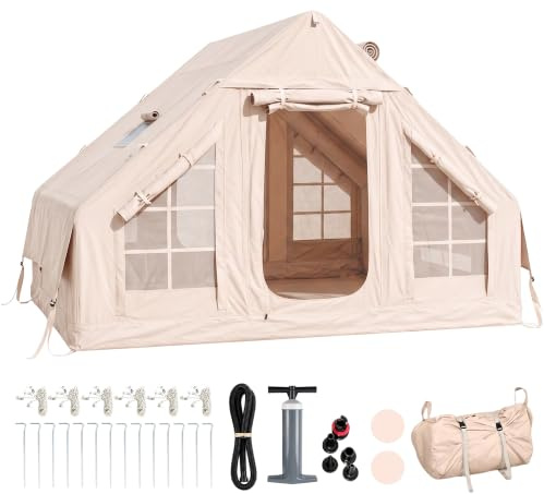 Outsunny Tienda de Campaña Inflable Glamping 5 Personas Hinchable UPF30+