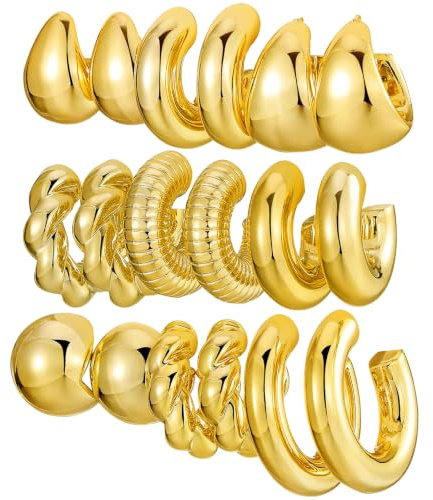 Boucles d'Oreilles Créoles Or Hypoallergénique Boucles d'Oreilles Femme Or, Boucles d'Oreilles Cœur Papillon Perles Créoles, Boucles d'Oreilles Créoles Torsadée