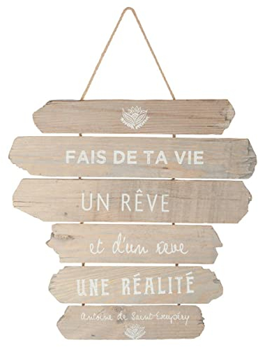 Atmosphera - Déco Murale à Suspendre - Bois - 28x38 cm - Modèle 1