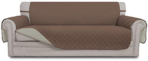Easy-Going Reversible Couch Cover for 3 Cushion Sofa, Large Brown/Beige