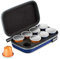 Protective Carrying Case Compatible for Nespresso Orignalline Capsules Travel Coffee Pods Holder Portable Espresso Maker Lightweight Hard Shell Holds 8 Pods Blue