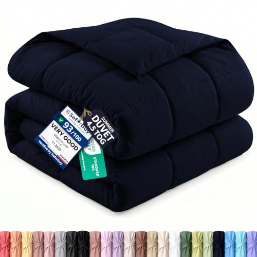 Utopia Bedding King Size Duvet – 4.5 Tog Lightweight Coverless All Season Duvet, Soft Breathable Microfiber with Box Stitching, 220x230 cm (Navy Blue)