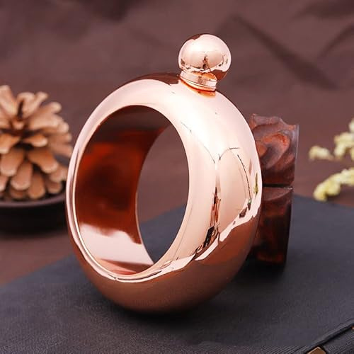 Braccialetto rigido da 99,2 g, per alcol, whisky, liquori, gioielli in acciaio inox, per feste e regine (oro rosa)