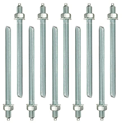 Isolbau Ankerstangen M16 x 300 mm - 10 Stück ETA Zulassung Gewindestange Verbundanker verzinkt mit Mutter & Unterlegscheibe Schwerlast-Anker Schwerlast-dübel