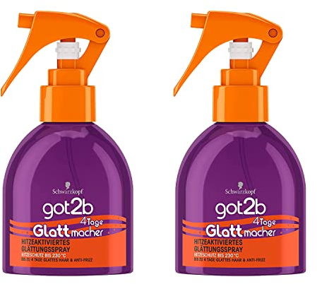 2 x got2b Glattmacher Glättungsspray jeweils 200ml Hitzeschutzspray bis 230 °C