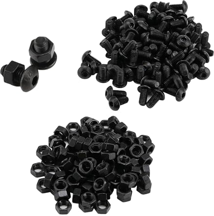 CHUIFAI 100 Stück M5 x 10 mm Schrauben und Muttern Set, Linsenkopfschrauben mit Innensechskant, Halbrundkopfschraube Gewindeschrauben Linsenkopf Schrauben Set